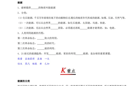 专题22.1能源-初中物理同步讲义_初物_人教版初中物理初二三教案讲义专项练习八九年级电子版word资料_最新人教版初中物理初三全册_03人教版初中物理同步讲义9全册