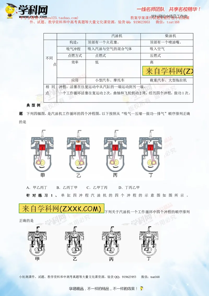 专题12.3燃料的热值热机及其效率（讲练）-2016年中考物理一轮复习讲练测课课通（原卷版）_初物_1初中物理_物理：2016年中考物理一轮复习讲练测课课通全套打包116份