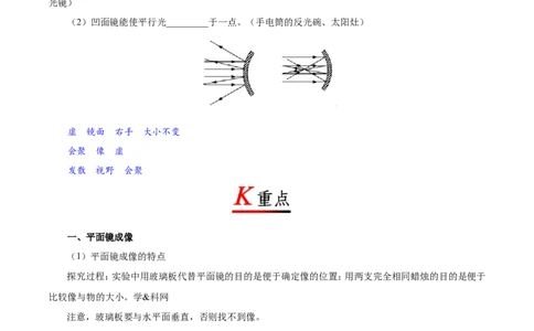 专题4.3平面镜成像-初中物理同步讲义_初物_人教版初中物理初二三同步讲义习题练习八九年级电子资料word素材_20250116_181533_最新人教版初中物理初二上册