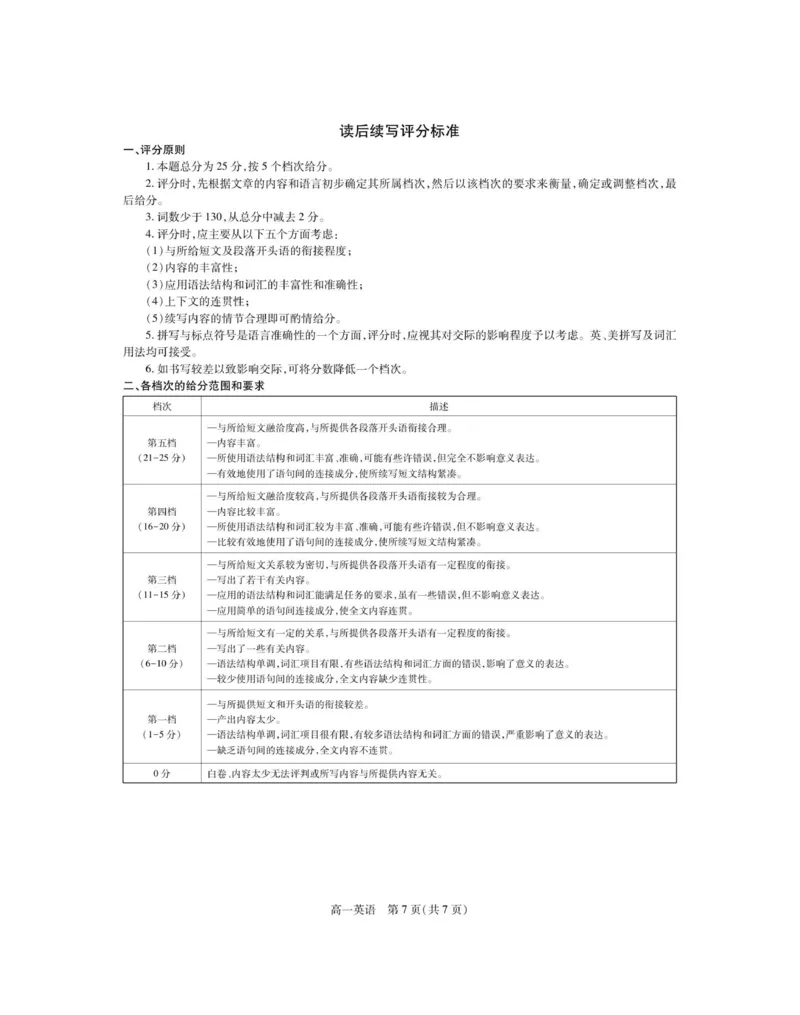 12月江西高一&middot;英语答案_2025年12月高一试卷_251214江西省上进联考2025-2026学年高一上学期12月学情检测（全）