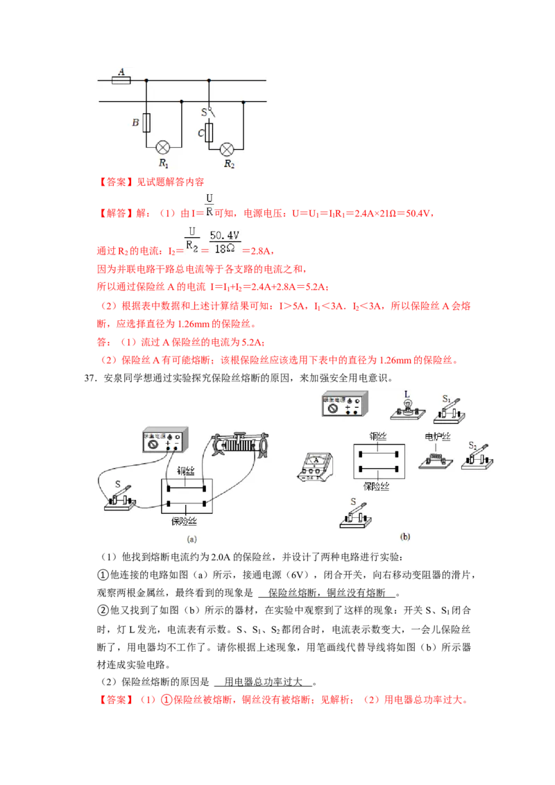 专题13《生活用电》压轴培优题型训练九大题型（教师版）_初物_八年级上下册+九年级全一册物理_九年级物理全一册_压轴题训练