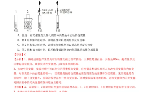 第08讲酶和ATP（第一课时）（练习）（解析版）_新高考复习资料_2025年新高考资料_2025年高考生物一轮复习讲练测（新教材新高考）
