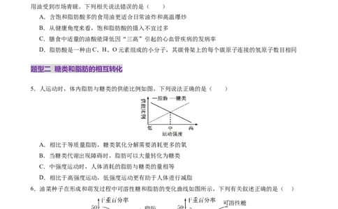 第03讲糖类和脂质（练习）（原卷版）_2025年新高考资料_一轮复习_2025年高考生物一轮复习讲练测（新教材新高考）
