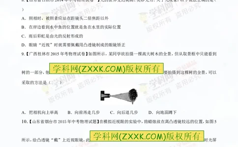 专题3.2透镜的应用（测试）-2016年中考物理一轮复习讲练测课课通（原卷版）_初物_1初中物理_物理：2016年中考物理一轮复习讲练测课课通全套打包116份