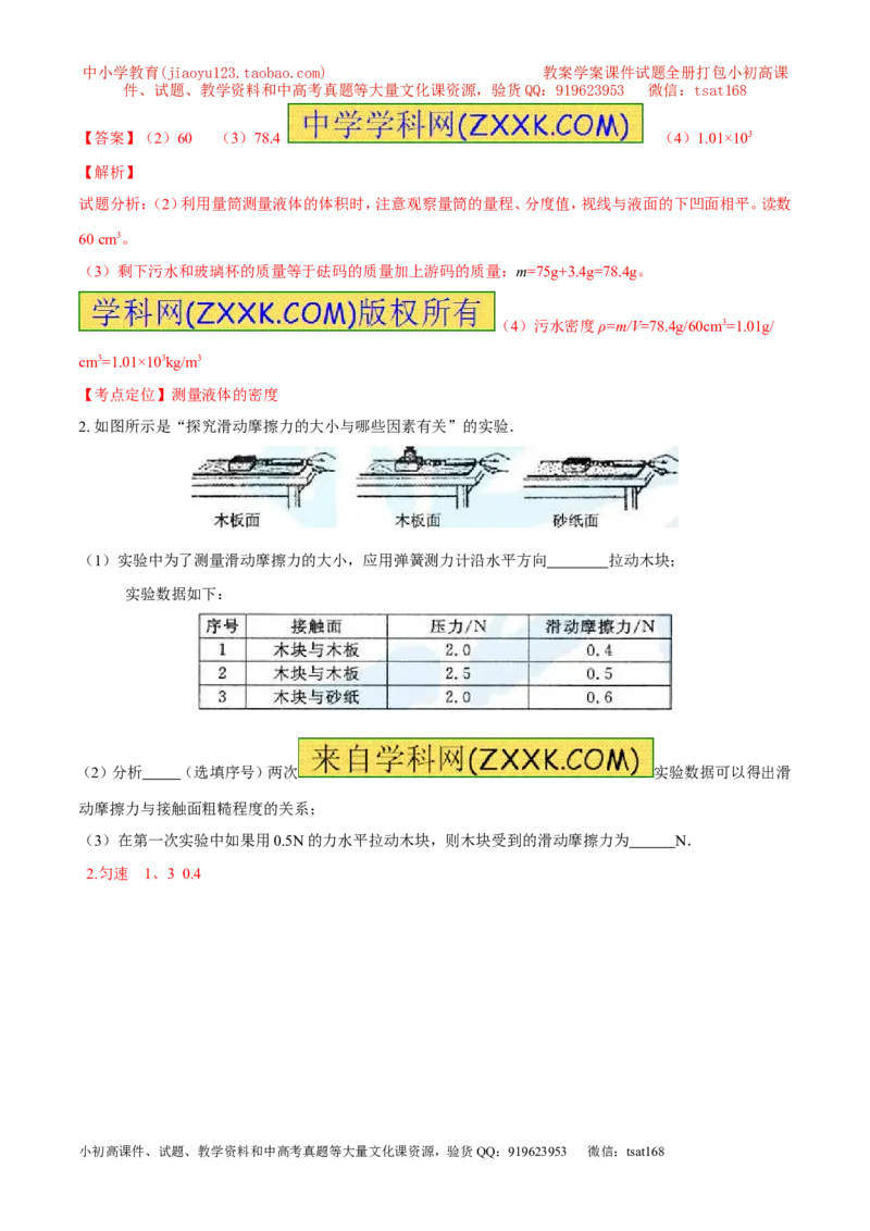 专题18操作性实验（讲）-备战2016年中考物理二轮讲练测（解析版）_初物_1初中物理_物理：备战2016年中考物理二轮复习讲练测132份