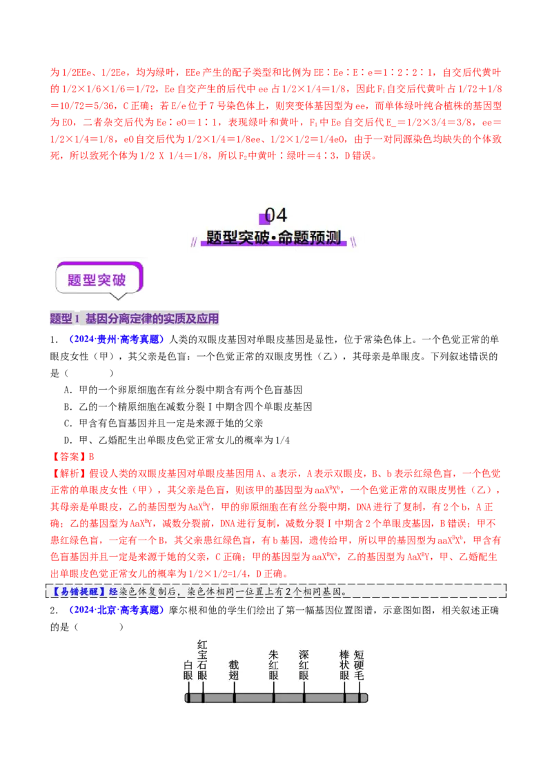第07讲基因的分离定律和自由组合定律（讲义）（解析版）_2025年新高考资料_二轮复习_01高考语文等多个文件_上好课2025年高考生物二轮复习讲练测（新高考通用）