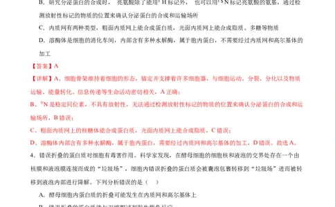 第02讲细胞的基本结构、功能与物质进出细胞的方式（练习）（解析版）_新高考复习资料_2024年新高考复习资料_二轮复习资料_2024年高考生物二轮复习讲练测（新教材新高考）_配套练习