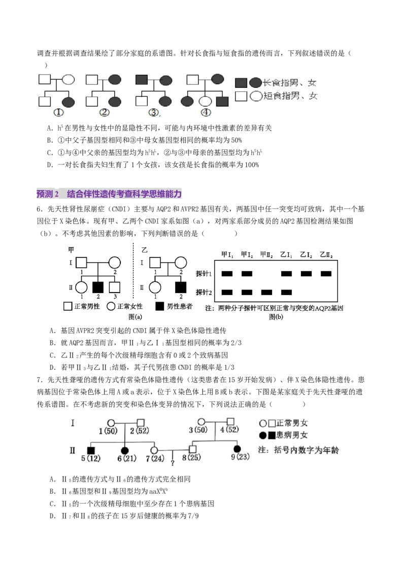 第08讲伴性遗传和人类遗传病（讲义）（原卷版）(1)_2025年新高考资料_二轮复习_01高考语文等多个文件_上好课2025年高考生物二轮复习讲练测（新高考通用）