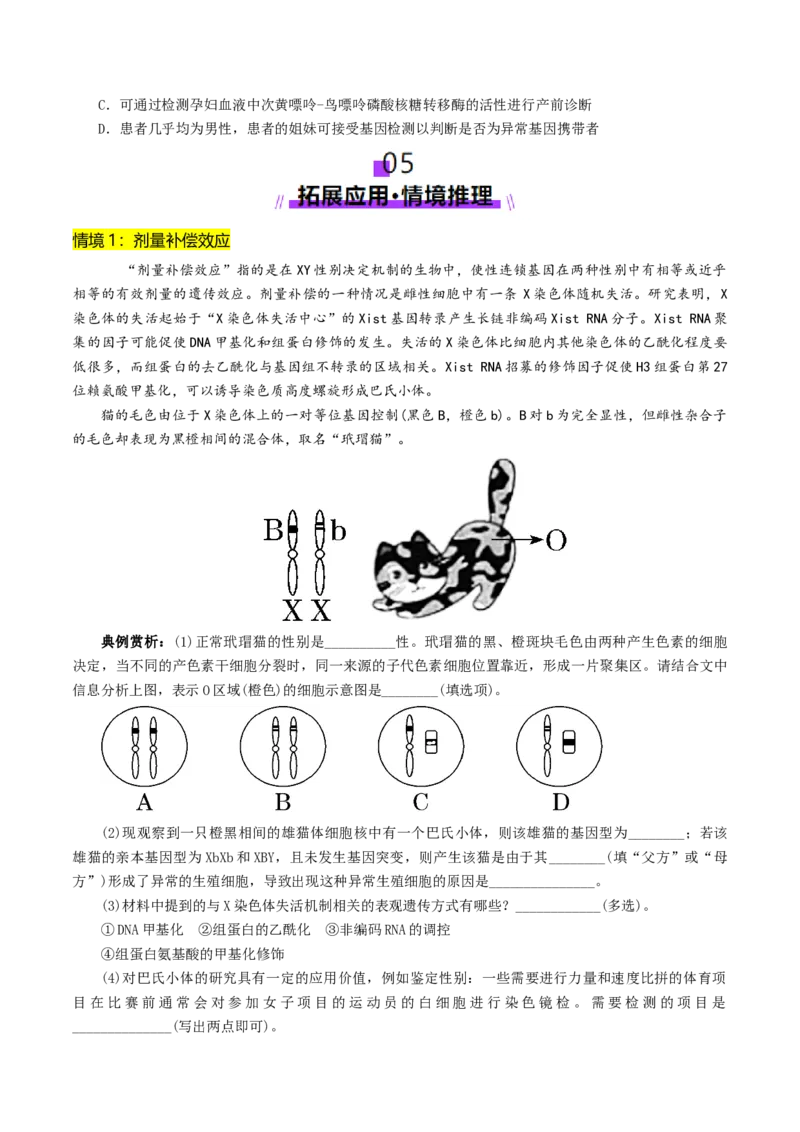 第08讲伴性遗传和人类遗传病（讲义）（原卷版）(1)_2025年新高考资料_二轮复习_01高考语文等多个文件_上好课2025年高考生物二轮复习讲练测（新高考通用）