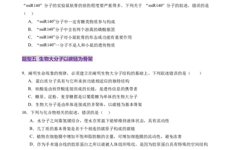 第04讲蛋白质和核酸（练习）（原卷版）_新高考复习资料_2025年新高考资料_2025年高考生物一轮复习讲练测（新教材新高考）