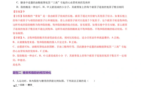 第03讲糖类和脂质（练习）（解析版）_2025年新高考资料_一轮复习_2025年高考生物一轮复习讲练测（新教材新高考）
