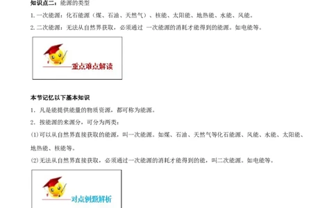 专题22.1能源（原卷版）_初物_人教版初中物理初二三同步讲义习题练习八九年级电子资料word素材_20250116_181533_A017&mdash;&mdash;人教版初中物理初二三教案讲义专项练习八九年级电子版word资料