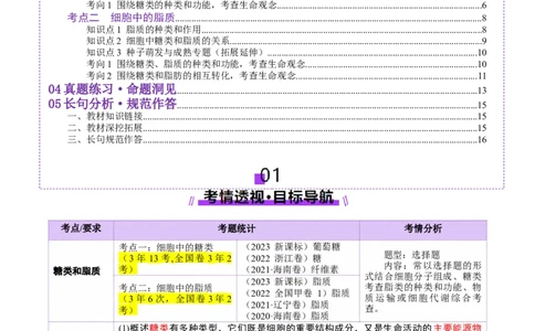 第03讲糖类和脂质（讲义）（解析版）_新高考复习资料_2025年新高考资料_2025年高考生物一轮复习讲练测（新教材新高考）