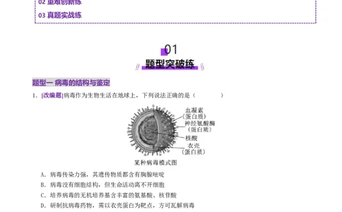 第02讲细胞的基本结构、功能与物质进出细胞的方式（练习）（原卷版）_2025年新高考资料_二轮复习_上好课2025年高考生物二轮复习讲练测（新高考通用）3380526