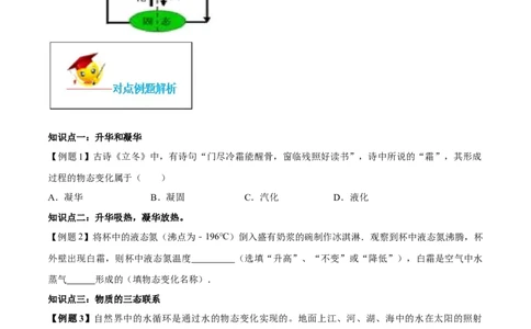专题3.4升华和凝华（原卷版）_初物_人教版初中物理初二三同步讲义习题练习八九年级电子资料word素材_20250116_181533_A017&mdash;&mdash;人教版初中物理初二三教案讲义专项练习八九年级电子版word资料