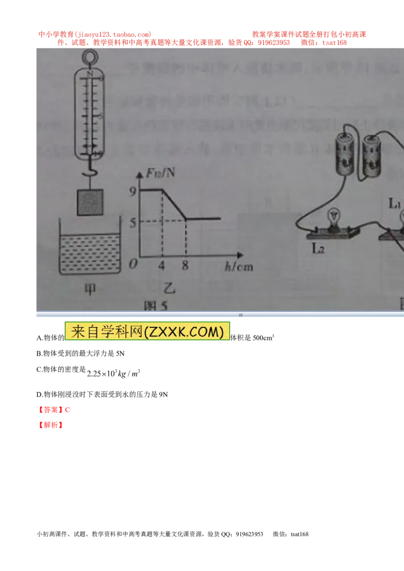 专题20浮力计算（讲）-备战2016年中考物理二轮讲练测（解析版）_初物_1初中物理_物理：备战2016年中考物理二轮复习讲练测132份