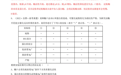 第07练ATP和酶（解析版）_新高考复习资料_2023年新高考复习资料_一轮复习_2023年高考生物一轮复习小题多维练（新高考专用）