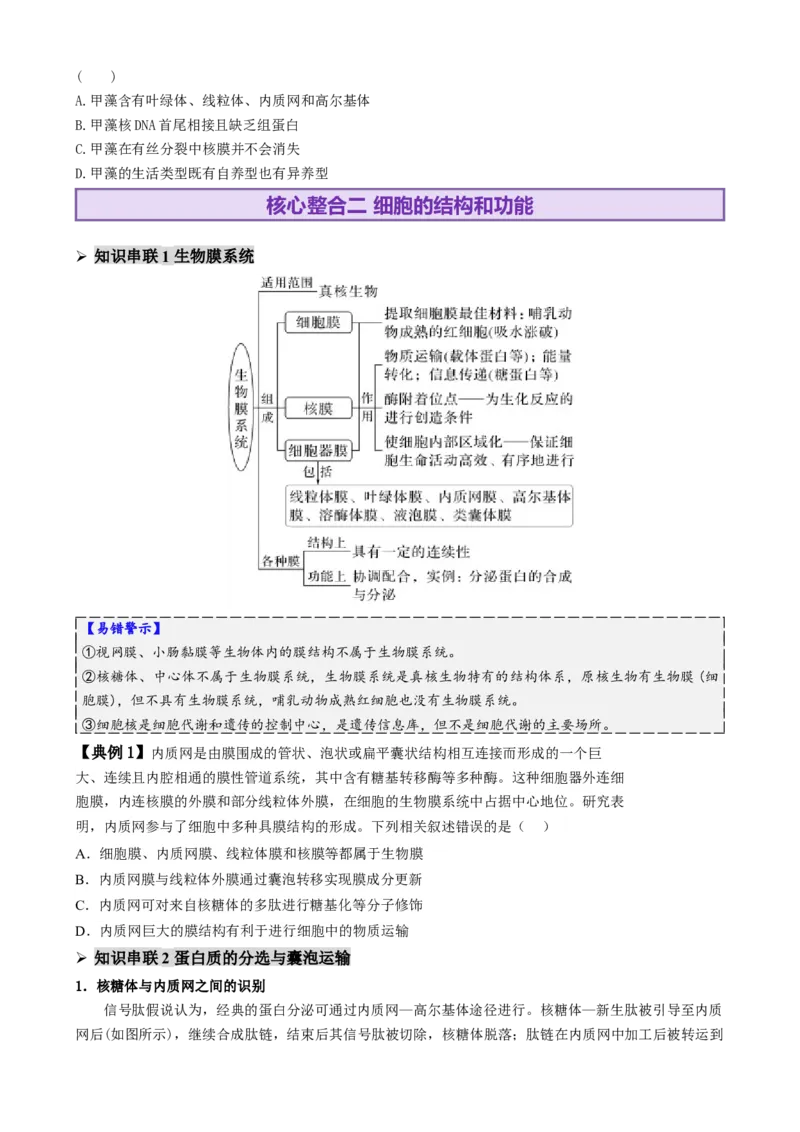 第02讲细胞的基本结构、功能和物质进出细胞的方式（讲义）（原卷版）_2025年新高考资料_二轮复习_上好课2025年高考生物二轮复习讲练测（新高考通用）3380526