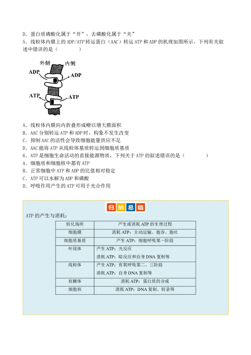 第03讲酶和ATP（讲义）（原卷版）_新高考复习资料_2024年新高考复习资料_二轮复习资料_2024年高考生物二轮复习讲练测（新教材新高考）_配套讲义