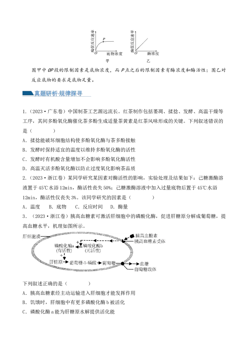 第03讲酶和ATP（讲义）（原卷版）_新高考复习资料_2024年新高考复习资料_二轮复习资料_2024年高考生物二轮复习讲练测（新教材新高考）_配套讲义