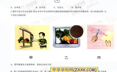 专题2.2光的色散和物体的颜色看不见的光（测试）-2016年中考物理一轮复习讲练测课课通（原卷版）_初物_1初中物理_物理：2016年中考物理一轮复习讲练测课课通全套打包116份