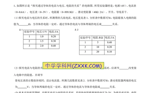 专题13电流与电压和电阻的关系（第04期）-2016年中考物理考点总动员系列（原卷版）_初物_1初中物理_物理：2016年中考物理考点总动员系列全套打包150份