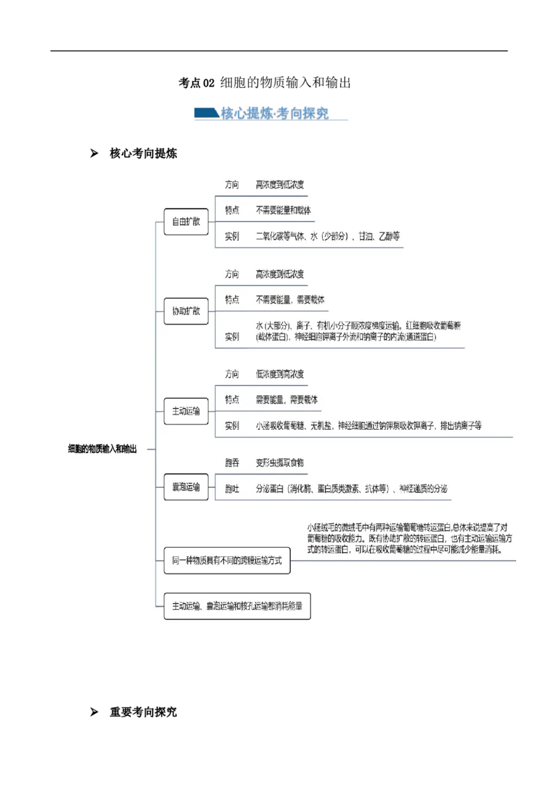 第02讲细胞的基本结构、功能与物质进出细胞的方式（讲义）原卷版_新高考复习资料_2024年新高考复习资料_二轮复习资料_2024年高考生物二轮复习讲练测（新教材新高考）_配套讲义