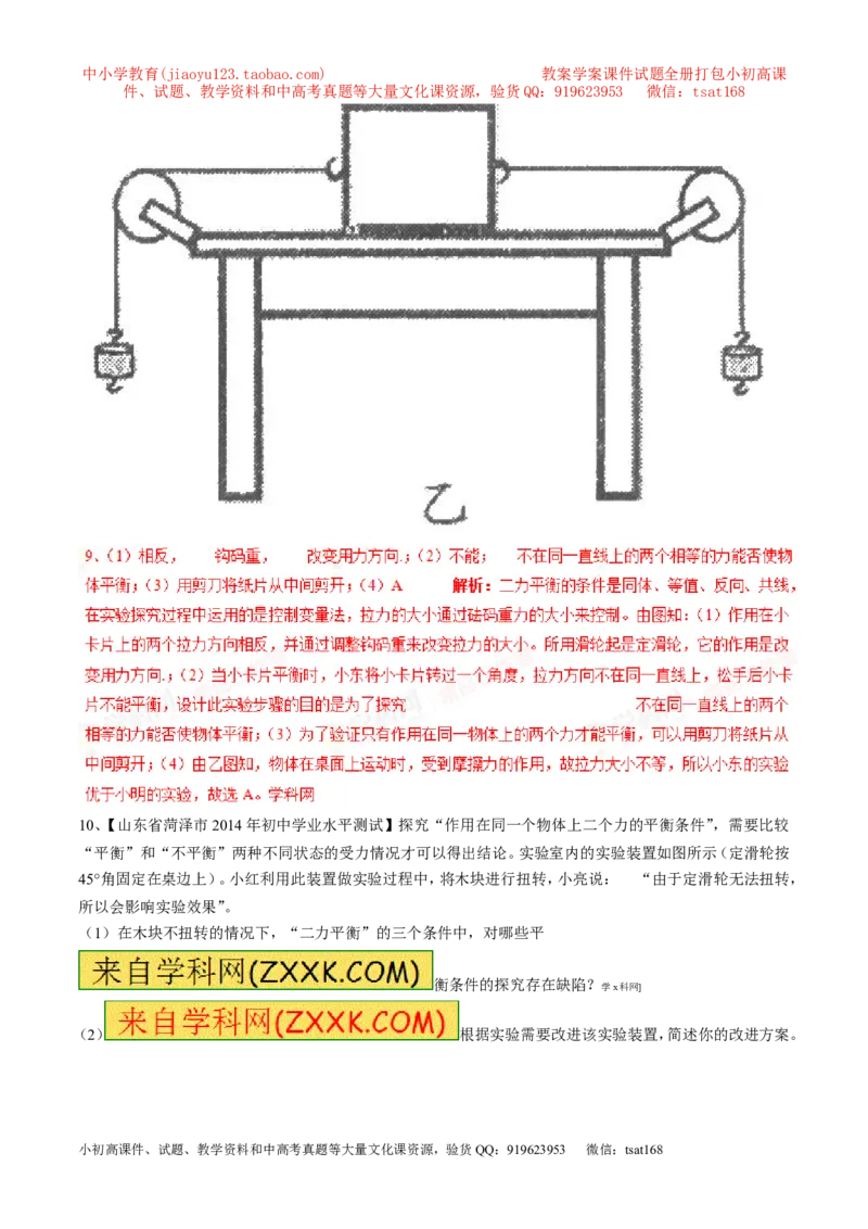 专题15二力平衡（第02期）-2016年中考物理考点总动员系列（解析版）_初物_1初中物理_物理：2016年中考物理考点总动员系列全套打包150份