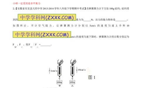 专题15二力平衡（第02期）-2016年中考物理考点总动员系列（解析版）_初物_1初中物理_物理：2016年中考物理考点总动员系列全套打包150份