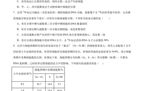 第05讲细胞的增殖与受精作用（练习）（原卷版）_新高考复习资料_2024年新高考复习资料_二轮复习资料_2024年高考生物二轮复习讲练测（新教材新高考）_配套练习