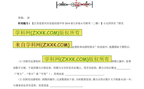专题14滑轮及其滑轮组（第03期）-2016年中考物理考点总动员系列（解析版）_初物_1初中物理_物理：2016年中考物理考点总动员系列全套打包150份