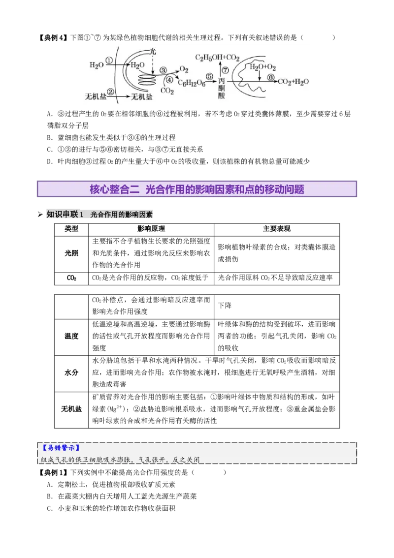 第04讲细胞呼吸和光合作用（讲义）（原卷版）_2025年新高考资料_二轮复习_上好课2025年高考生物二轮复习讲练测（新高考通用）3380526