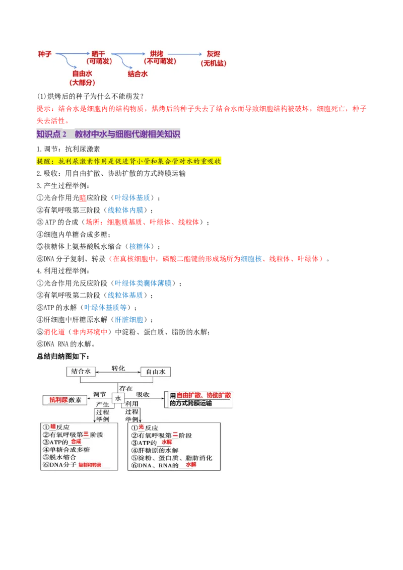 第02讲细胞中的元素和化合物（讲义）（原卷版）_2025年新高考资料_一轮复习_2025年高考生物一轮复习讲练测（新教材新高考）