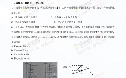专题12.2比热容及其应用（测试）-2016年中考物理一轮复习讲练测课课通（原卷版）_初物_1初中物理_物理：2016年中考物理一轮复习讲练测课课通全套打包116份