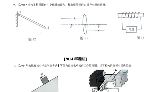 专题15电与磁信息的传递与能源-2年中考1年模拟备战2016年中考物理精品系列（各省统一命题专版）（原卷版）_初物_1初中物理