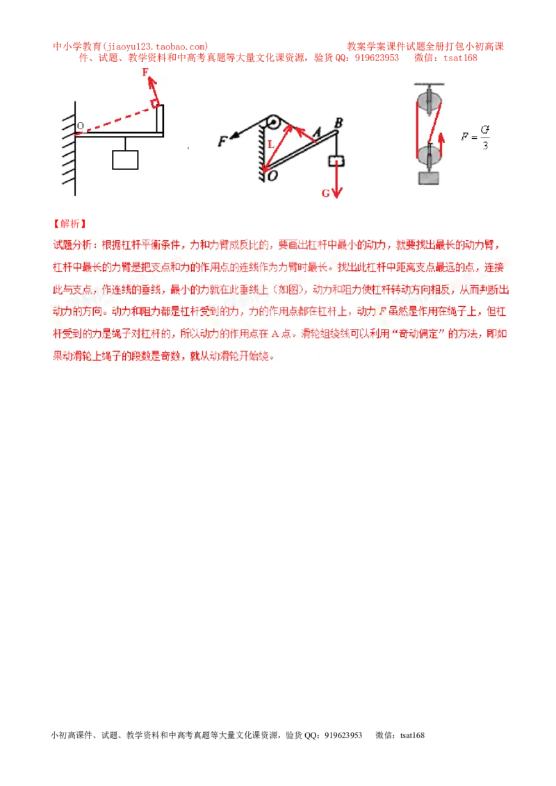 专题14力学作图（练）-备战2016年中考物理二轮讲练测（解析版）_初物_1初中物理_物理：备战2016年中考物理二轮复习讲练测132份