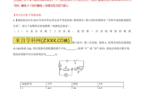 专题16探究型实验（测）-备战2016年中考物理二轮讲练测（解析版）_初物_1初中物理_物理：备战2016年中考物理二轮复习讲练测132份