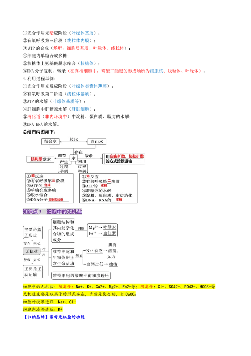 第02讲细胞中的元素和化合物（讲义）（解析版）_新高考复习资料_2025年新高考资料_2025年高考生物一轮复习讲练测（新教材新高考）
