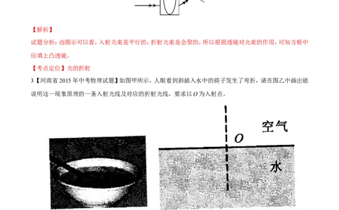专题12光路图（练）-备战2016年中考物理二轮讲练测（解析版）_初物_1初中物理_物理：备战2016年中考物理二轮复习讲练测132份