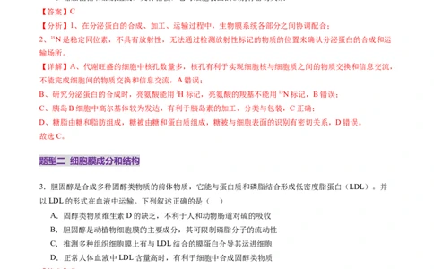 第05讲细胞膜和细胞核（练习）（解析版）_2025年新高考资料_一轮复习_2025年高考生物一轮复习讲练测（新教材新高考）