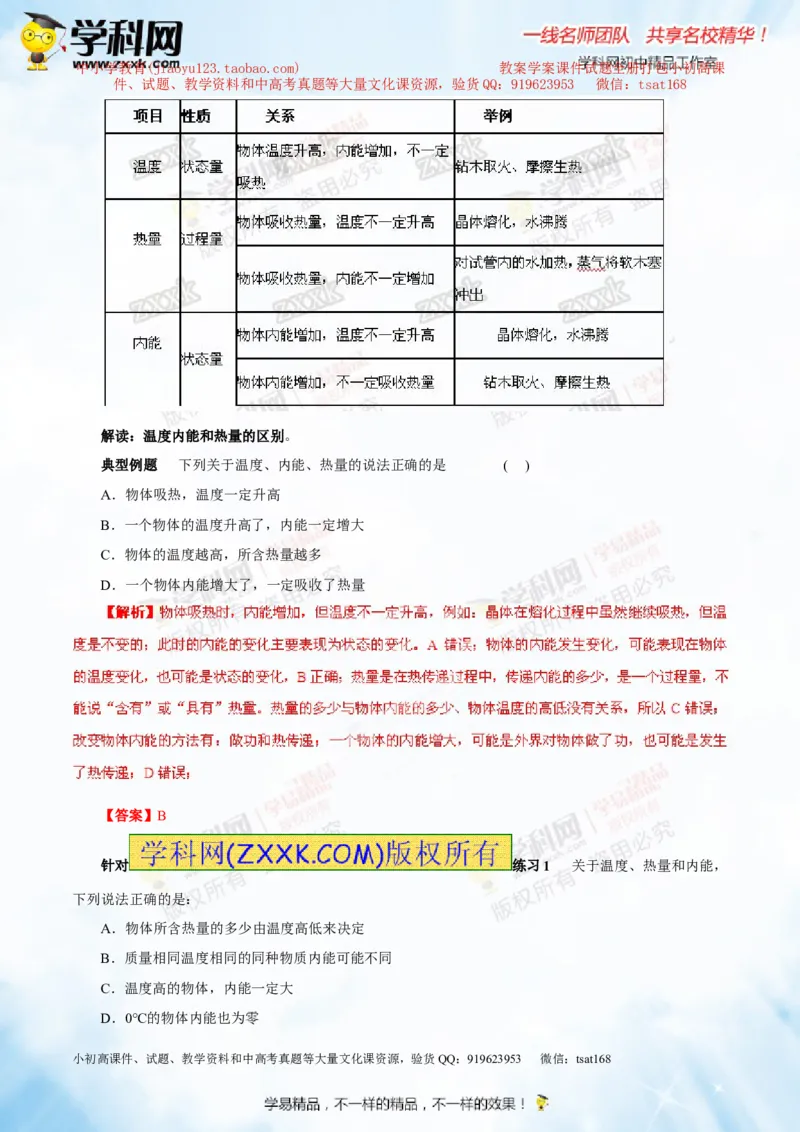 专题12.1分子热运动和内能（讲练）-2016年中考物理一轮复习讲练测课课通（解析版）_初物_1初中物理_物理：2016年中考物理一轮复习讲练测课课通全套打包116份