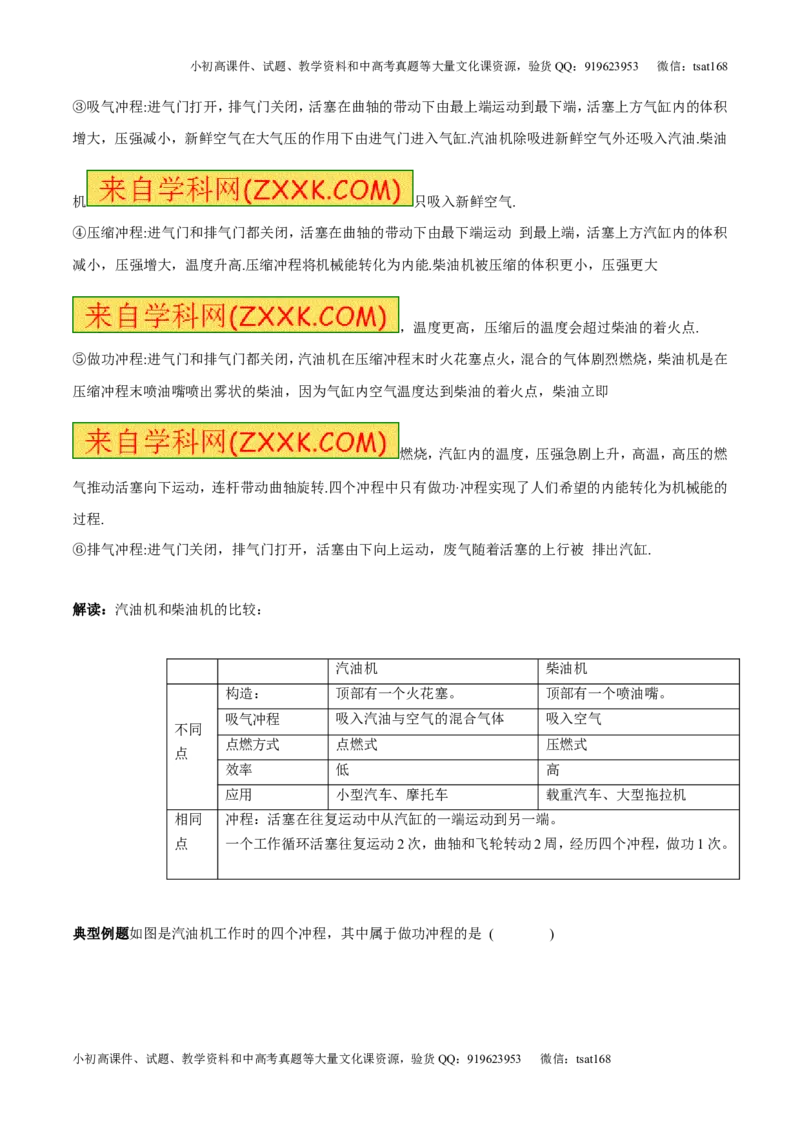 专题12.3燃料的热值热机及其效率（讲练）-2017年中考物理一轮复习讲练测课课通（解析版）_初物_1初中物理_物理：2017年中考物理一轮复习讲练测课课通全套打包115份