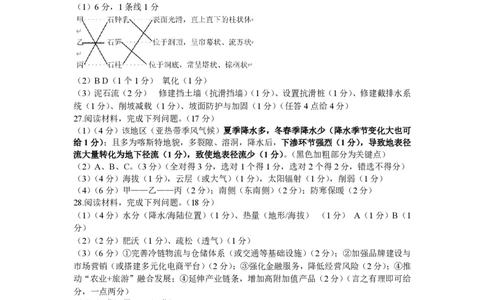 10高一地理答案_2026年04月高一试卷_260427浙江衢州五校联考2025-2026学年高一下学期期中考（全科）_高一参考答案