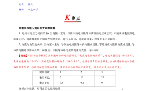 专题17.1电流与电压和电阻的关系-初中物理同步讲义_初物_人教版初中物理初二三同步讲义习题练习八九年级电子资料word素材_20250116_181533_最新人教版初中物理初三全册
