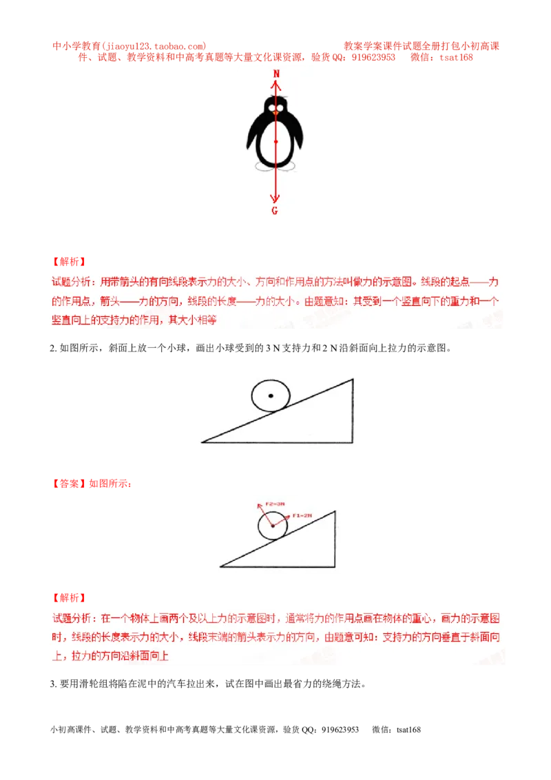 专题14力学作图（测）-备战2016年中考物理二轮讲练测（解析版）_初物_1初中物理_物理：备战2016年中考物理二轮复习讲练测132份