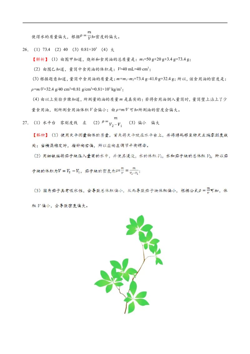 专题6.3测量物质的密度-初中物理同步讲义_初物_人教版初中物理初二三同步讲义习题练习八九年级电子资料word素材_20250116_181533_最新人教版初中物理初二上册