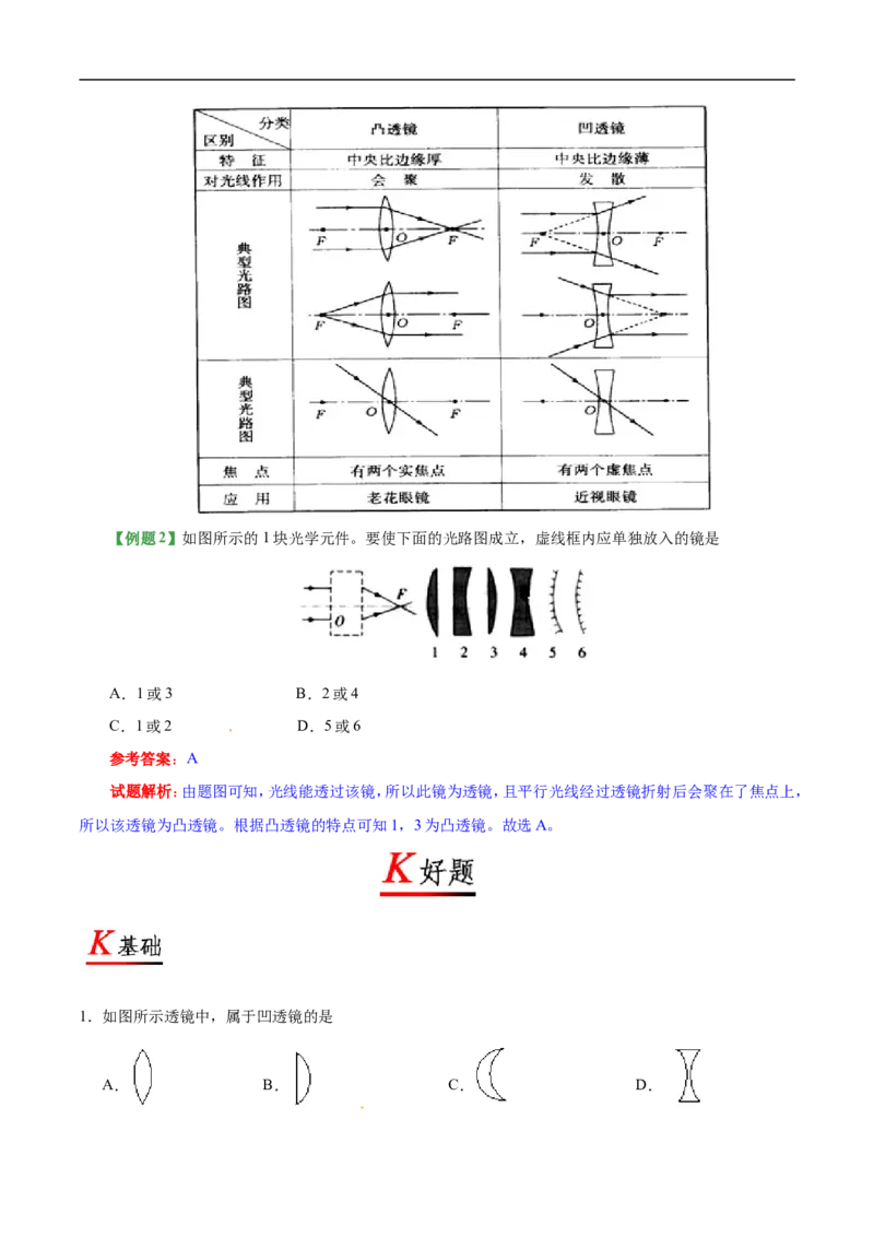 专题5.1透镜-初中物理同步讲义_初物_人教版初中物理初二三同步讲义习题练习八九年级电子资料word素材_20250116_181533_A017&mdash;&mdash;人教版初中物理初二三教案讲义专项练习八九年级电子版word资料