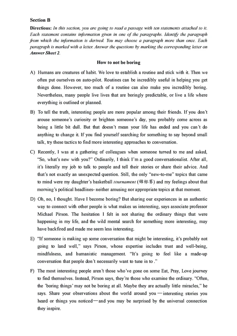 2021年12月大学英语4级（卷二）_四六级真题+资料包_六级真题_2021真题+解析