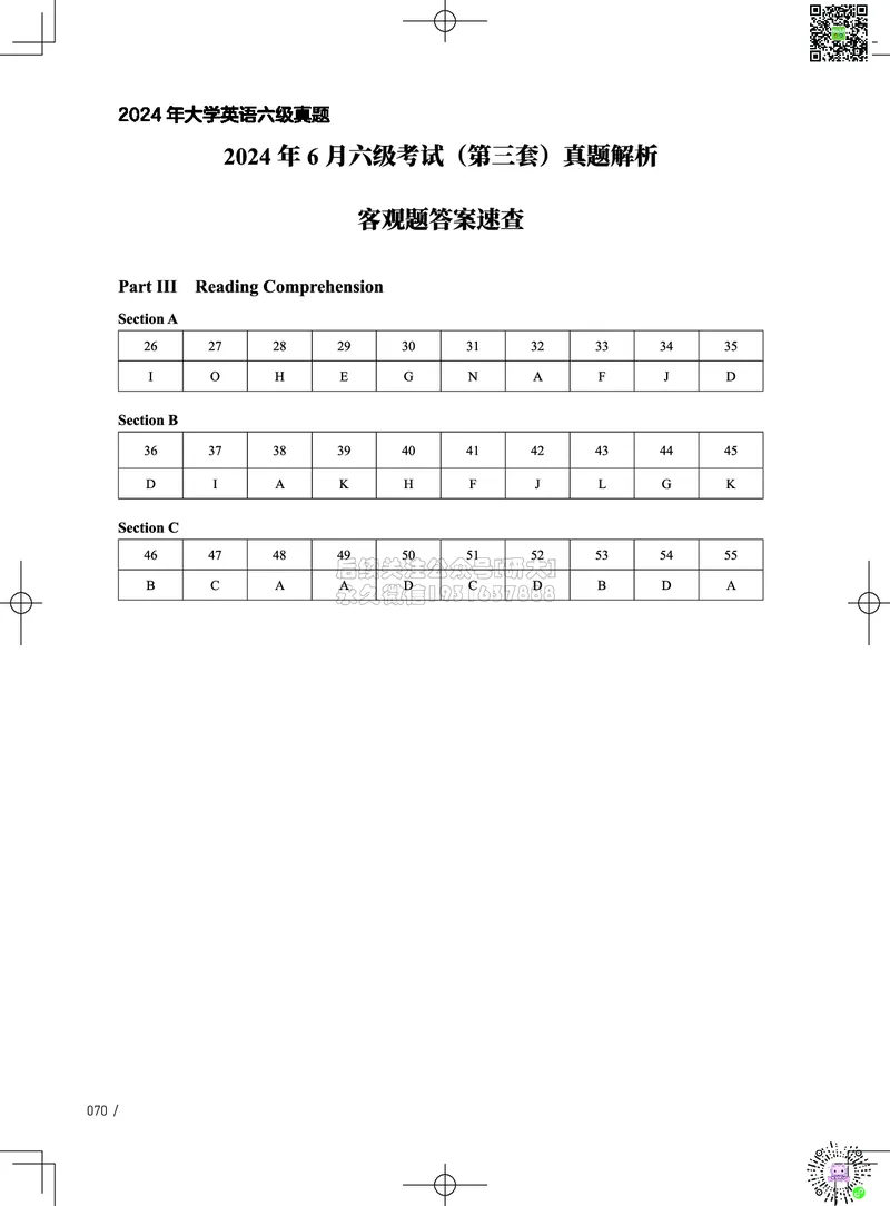 042024年6月六级考试真题解析（第一套+第二套+第三套）_2026年6月其他机构_06.2026六级英语26年06月_02.2026六级英语高途老师_03资料_02六级真题及解析_022024年06月六级真题&解析