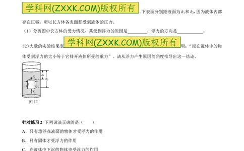 专题8.1浮力物体沉浮的条件（讲练）-2017年中考物理一轮复习讲练测课课通（解析版）_初物_1初中物理_物理：2017年中考物理一轮复习讲练测课课通全套打包115份